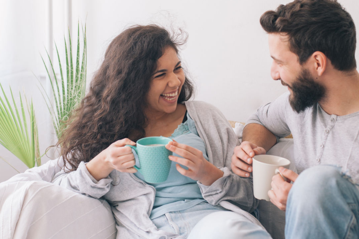 couple laughing