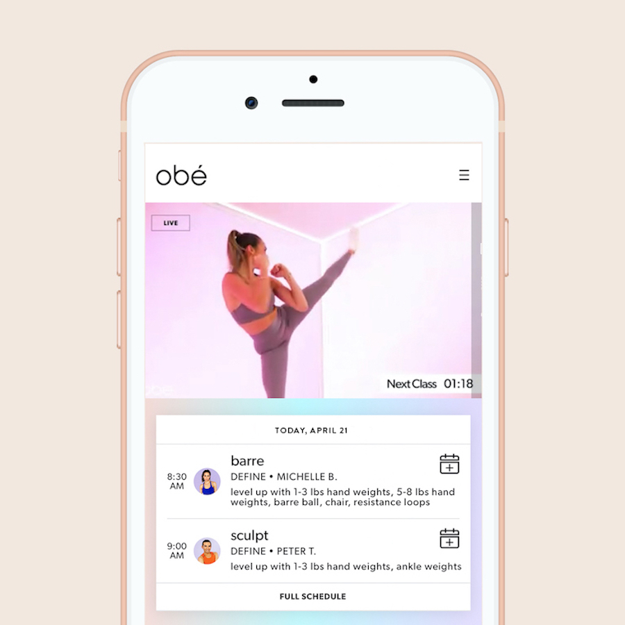 obe fitness app on iphone