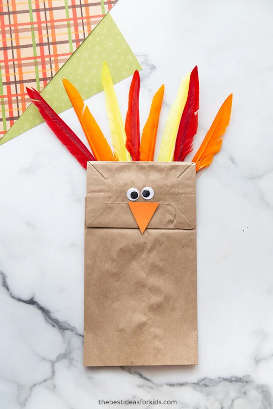 paper bag turkey craft thanksgiving