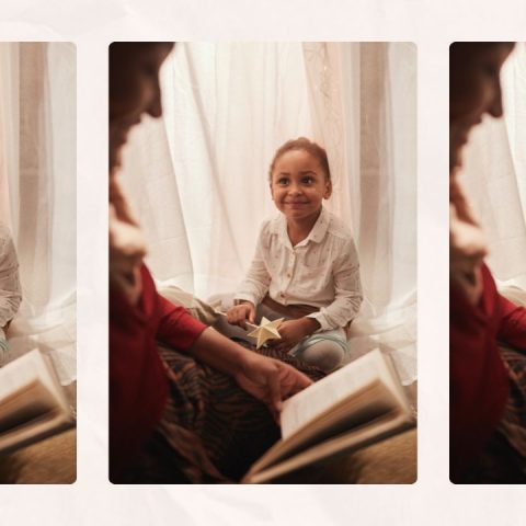 mom reading to child