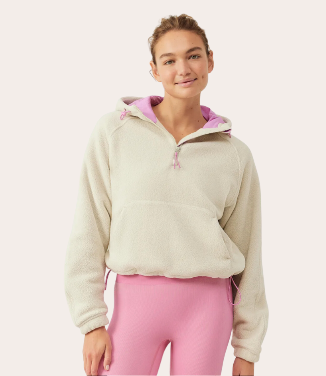 fleece quarter zip hoodie