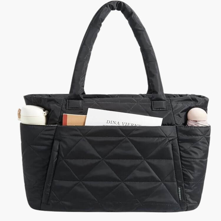 Puffy Tote Bag with Zipper