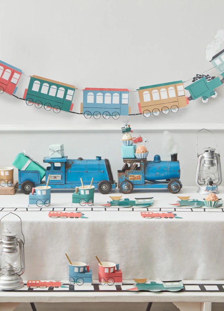 train 2nd birthday party decorations
