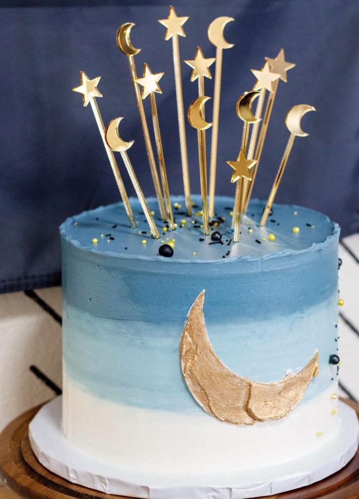two the moon second birthday cake