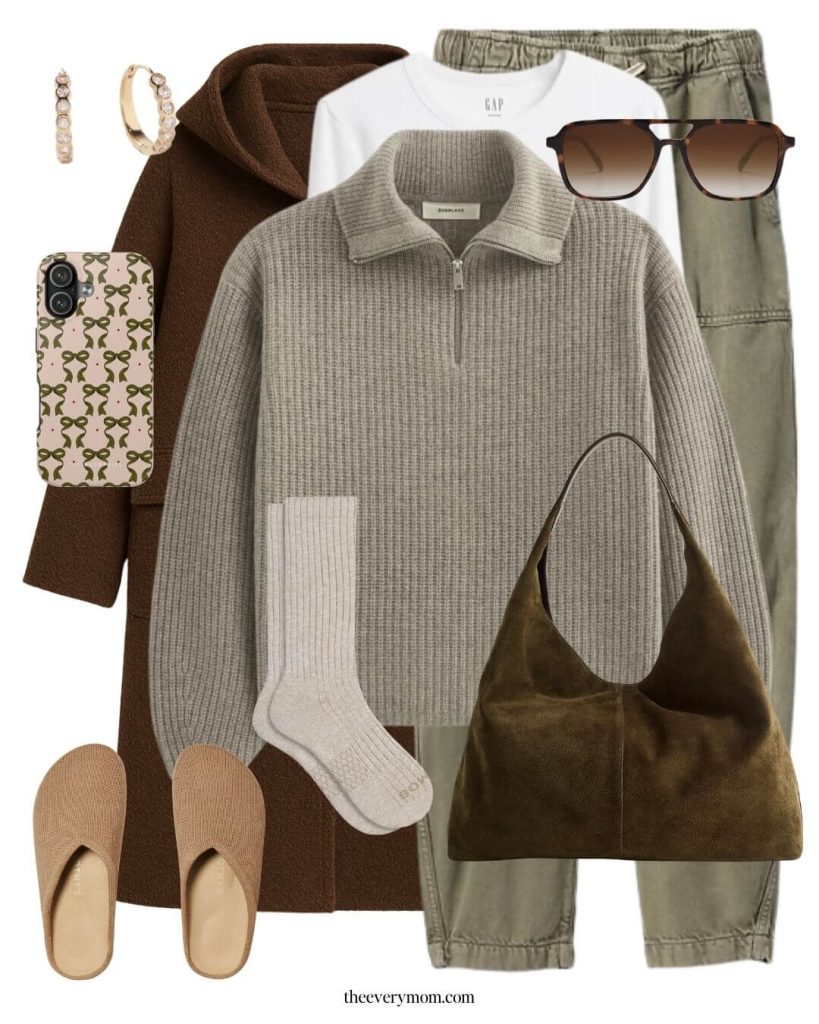 easy mom on the go outfit for quick drop off