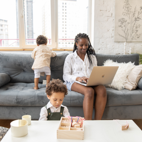 working from home with kids