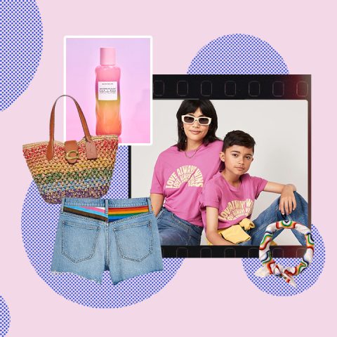 pride month clothing and accessories collage graphic
