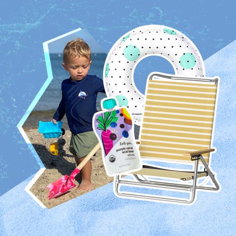 kid on beach with beach products
