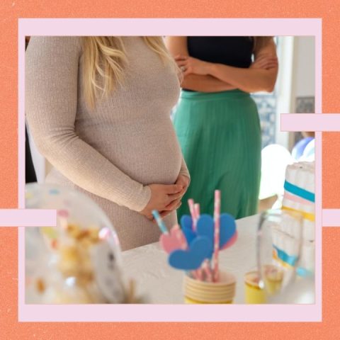 mom at baby shower