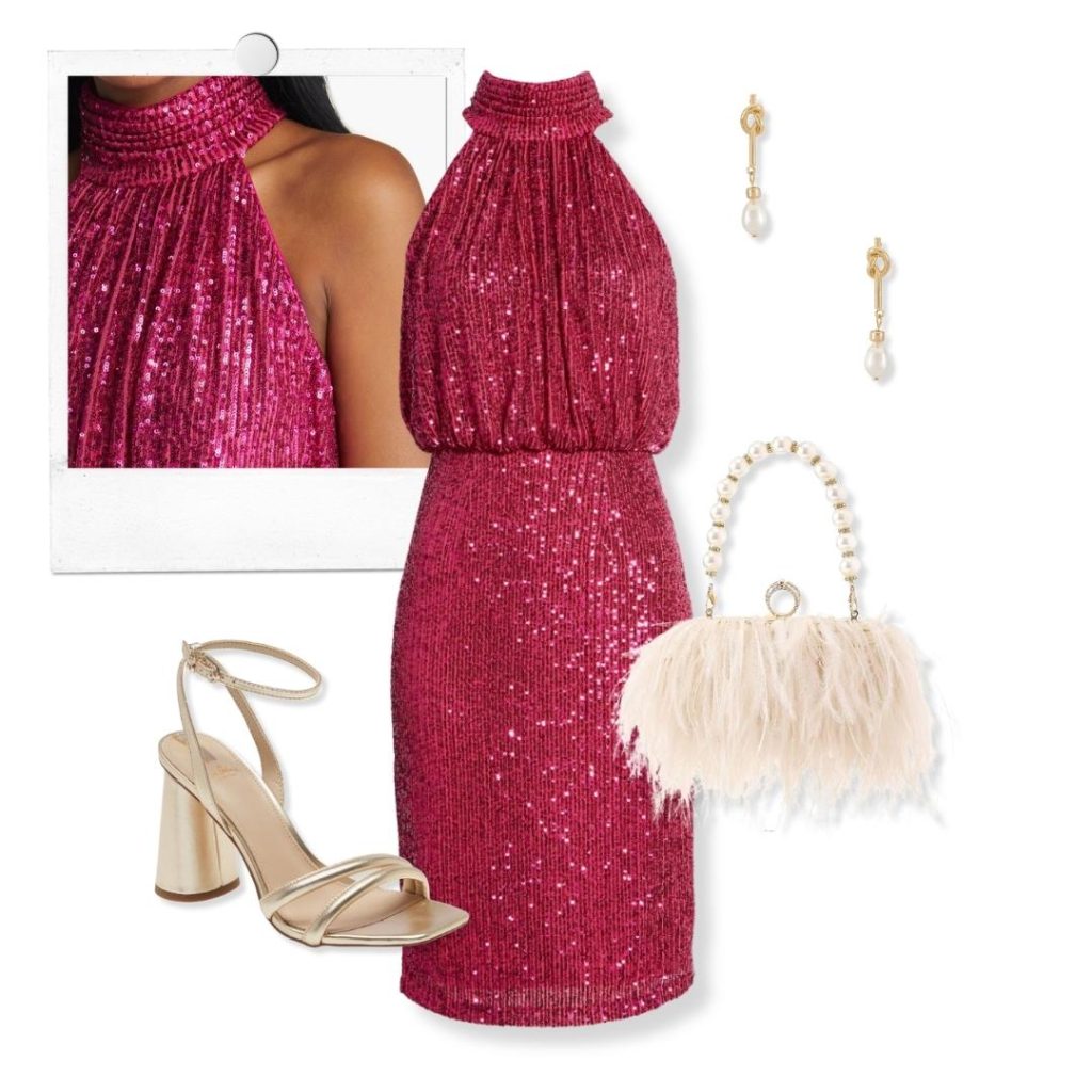 hostess party outfit sequin dress