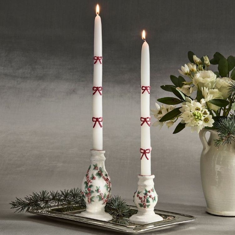 Bow Taper Candle - Set of 2