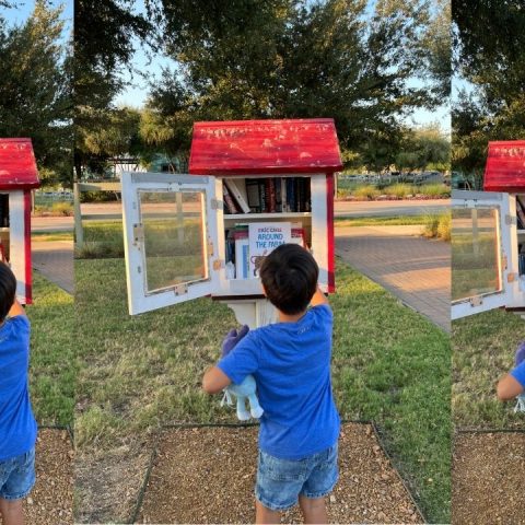 kid picking a book