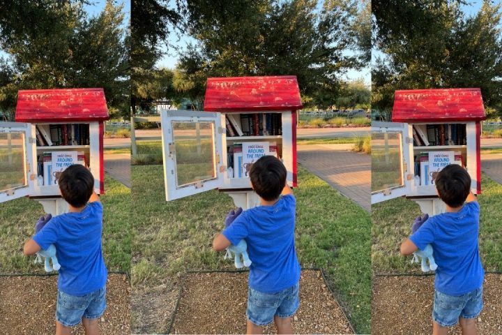 kid picking a book