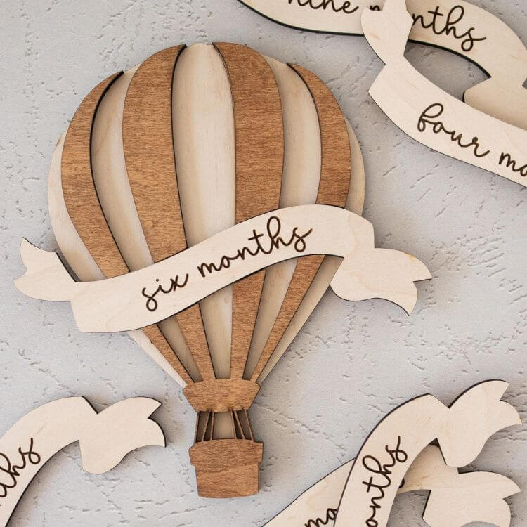 Hot Air Balloon Monthly Milestone Cards
