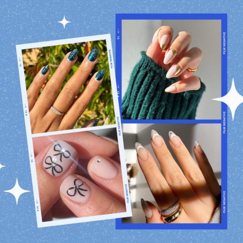 new year's eve manicure ideas collage