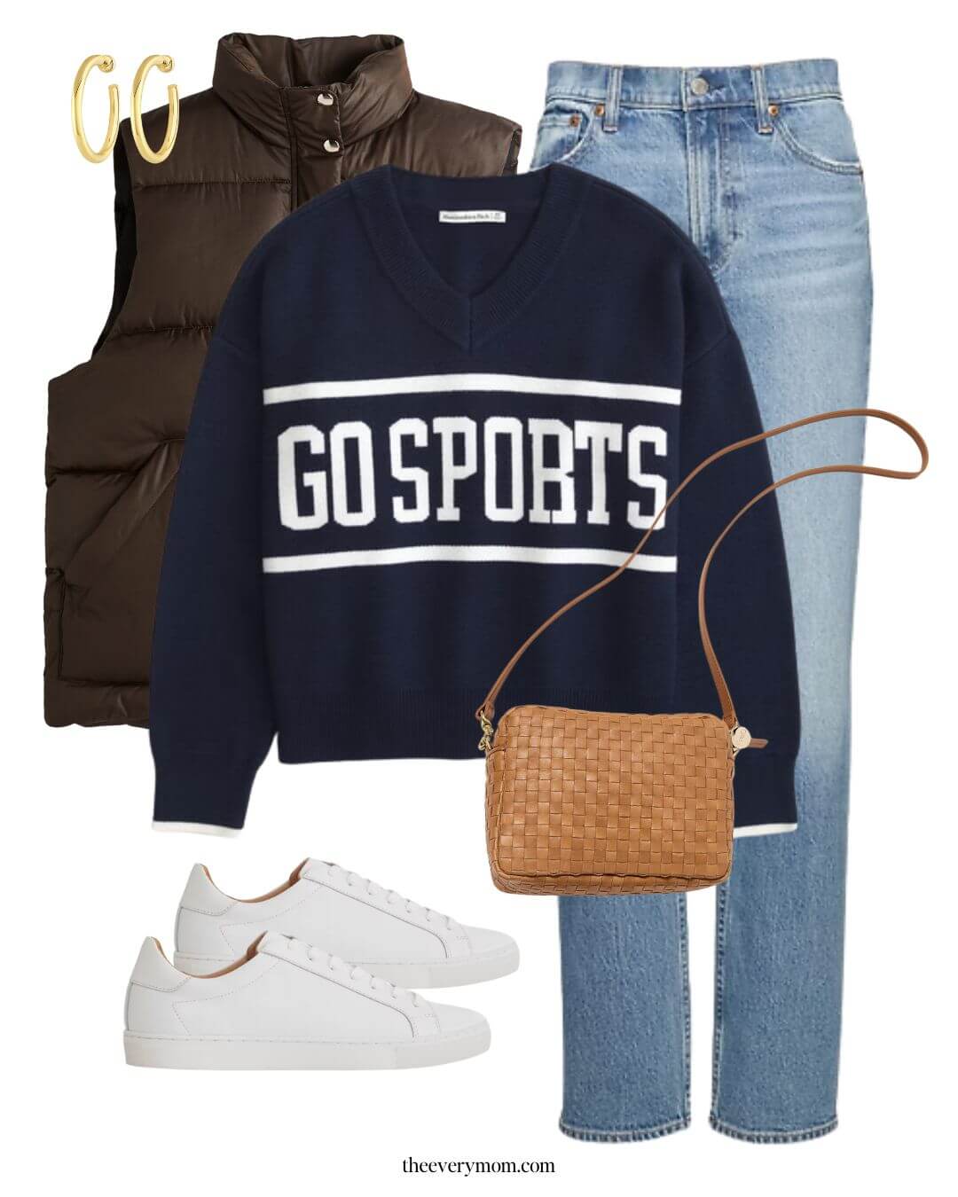 Easy super bowl mom outfit idea