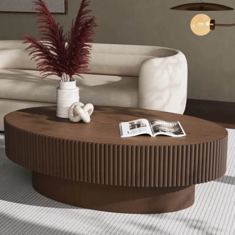 Alethia Handcrafted Oval Coffee Table