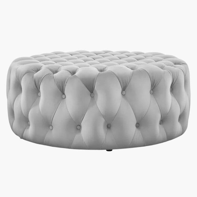 Modway Amour Tufted Button Large Round Performance Velvet Ottoman