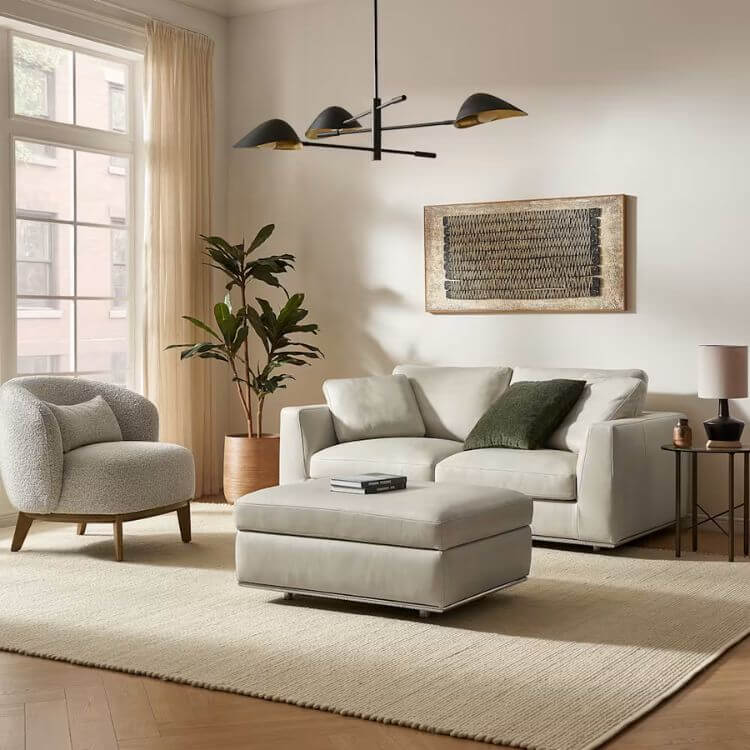 Hamilton Leather Storage Ottoman