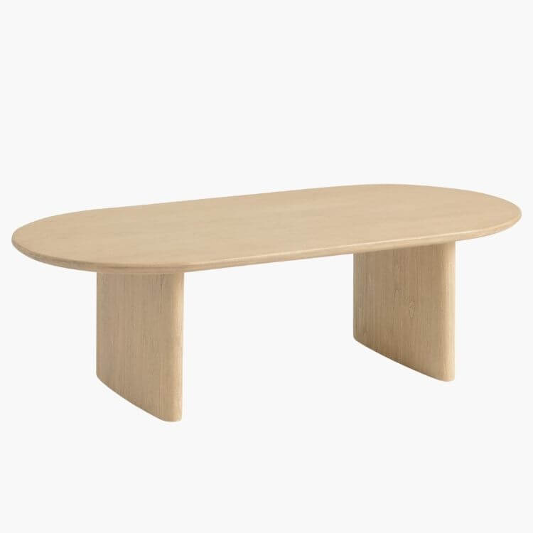 Zeke Oval Brushed Wood Coffee Table