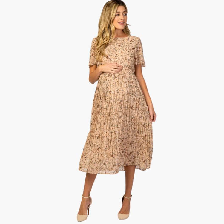 Chiffon Maternity Midi Dress