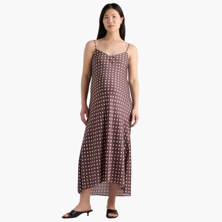 Stretch Silk Maternity Slip Dress