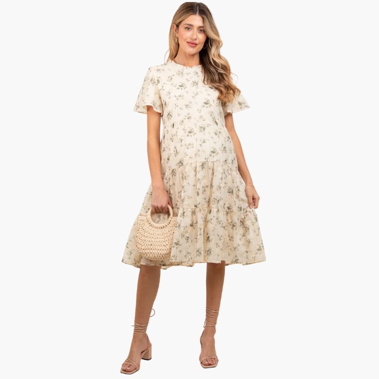 Eyelet Lace Maternity Dress
