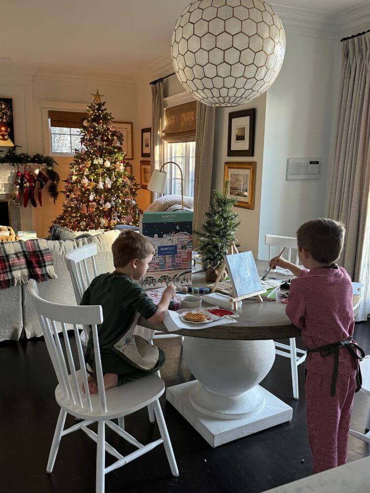 kids playing at dining table