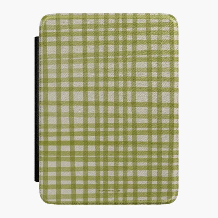 Green Gingham Kindle Case