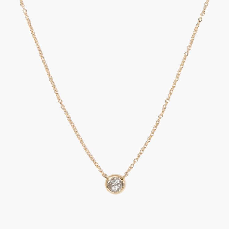 Gold Diamond Bezel Necklace