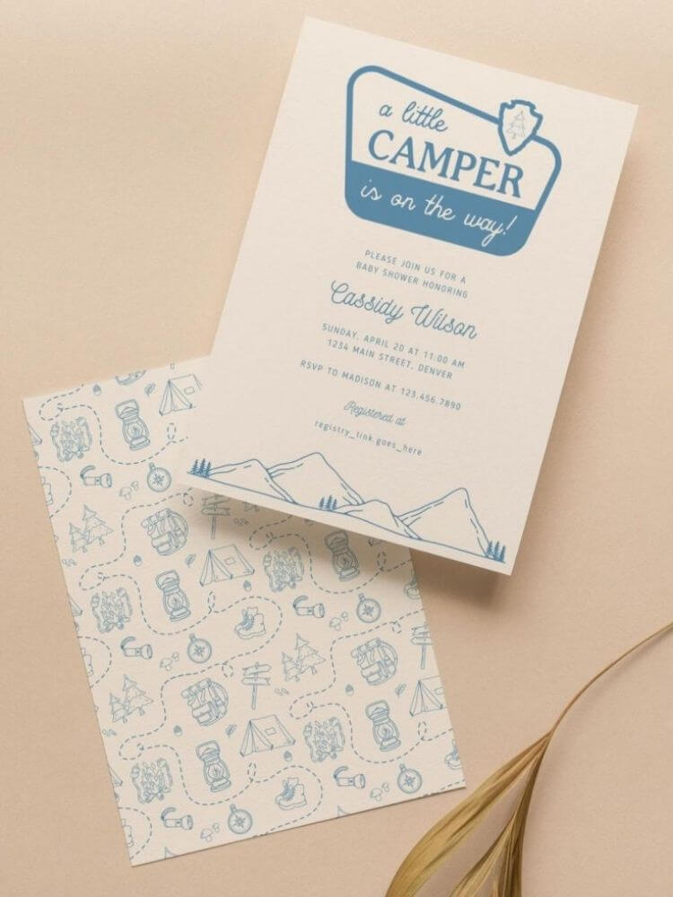 couples baby shower happy camper theme