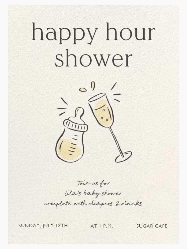 couples baby shower happy hour theme