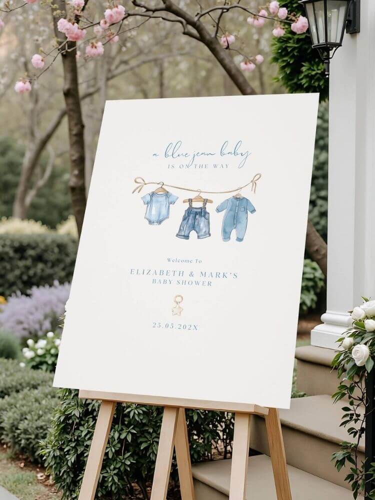 couples baby shower blue jean theme