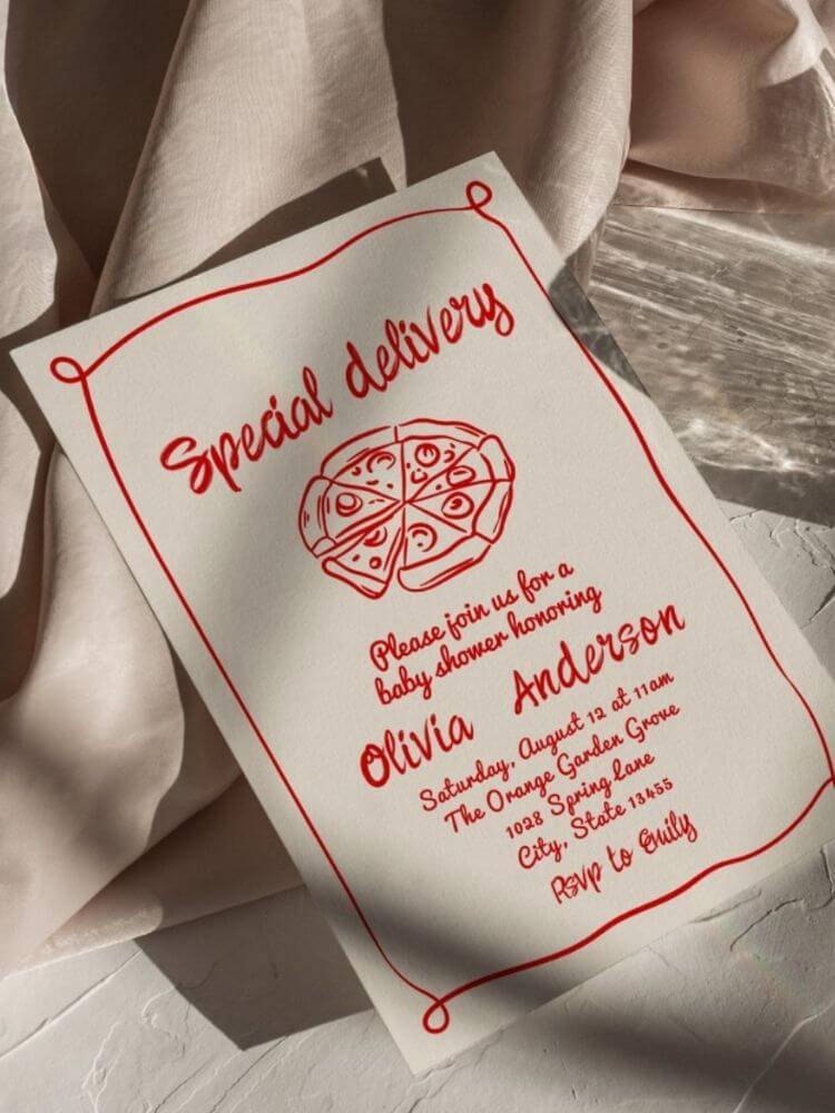couples baby shower pizza theme