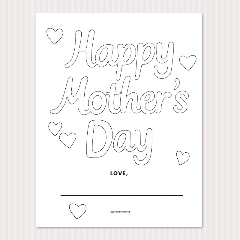 happy mother's day coloring page