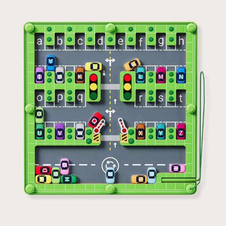 Magnetic Car Park Alphabet Maze
