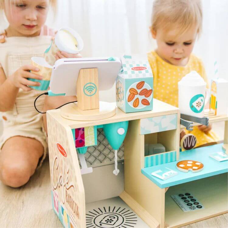 Wooden Cafe Barista Coffee Shop Play Set