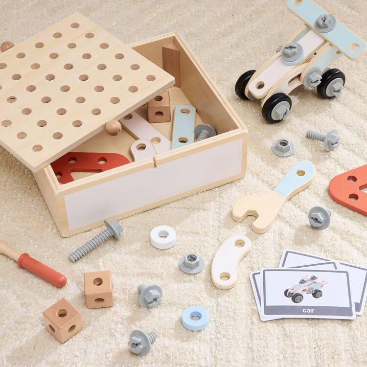 Construction Set with Pegboard Carrying Case