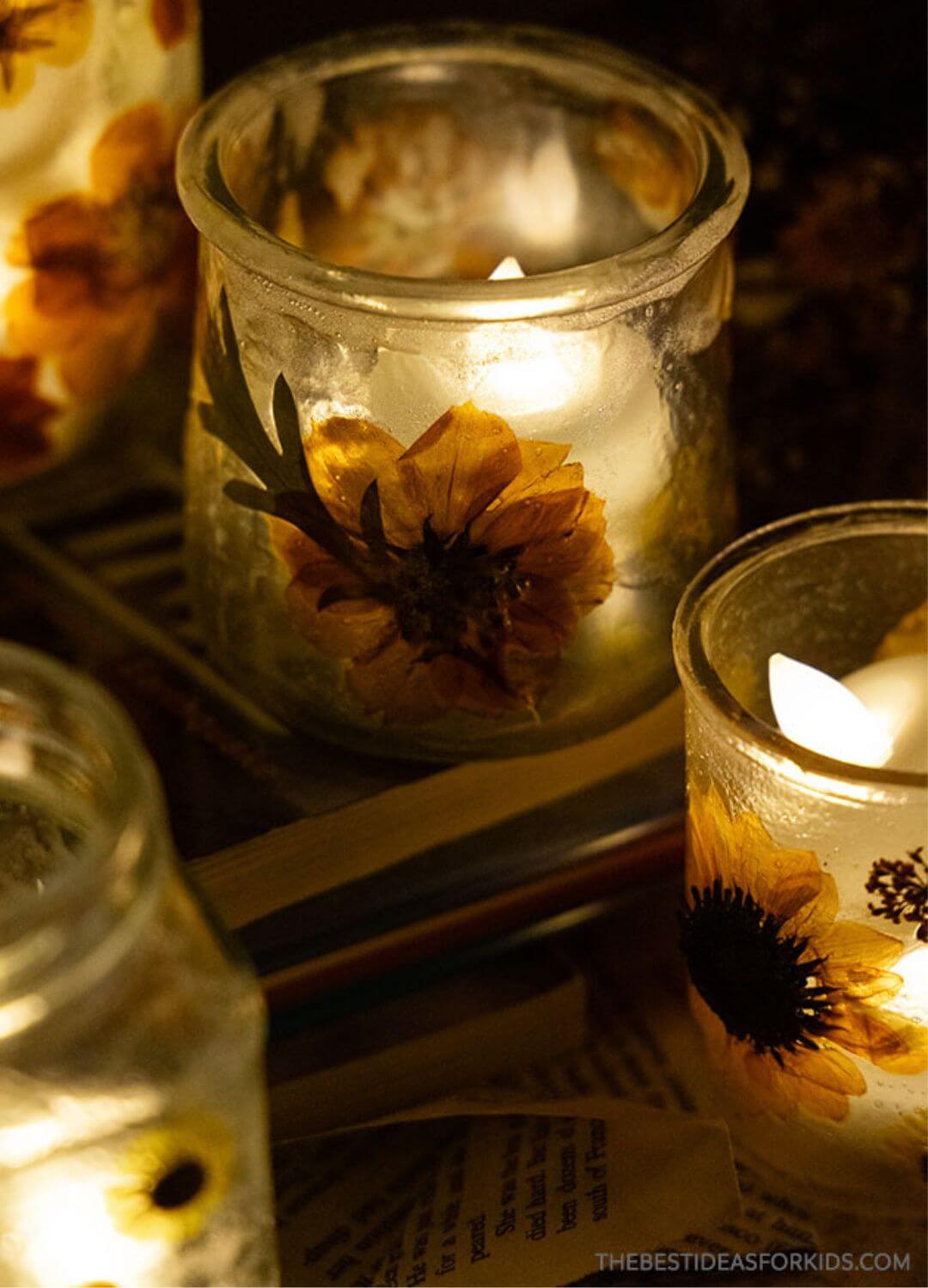 pressed flower lanterns