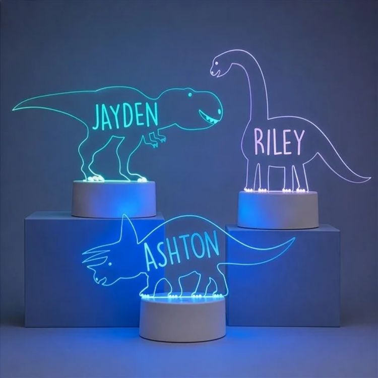 Personalized Dinosaur LED Sign
