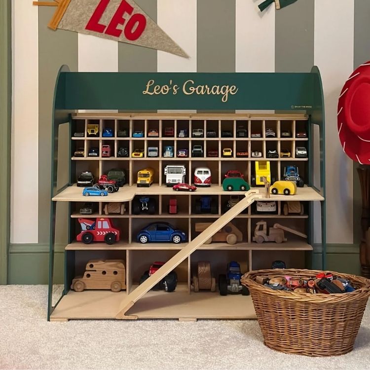 Personalized Toy Car Garage Storage