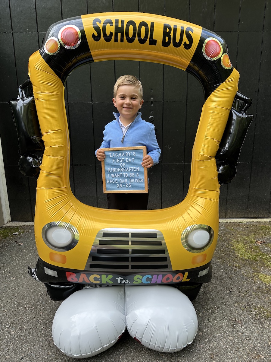 first day of kindergarten photo back to school traditions