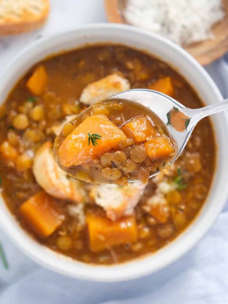 sweet potato lentil soup fall recipes