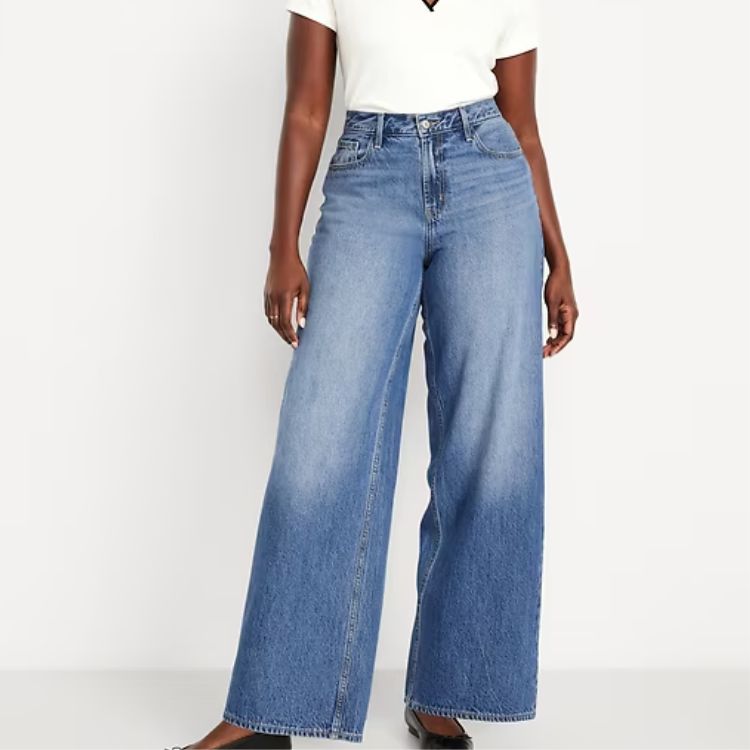 Mid-Rise Wow Baggy Wide-Leg Jeans