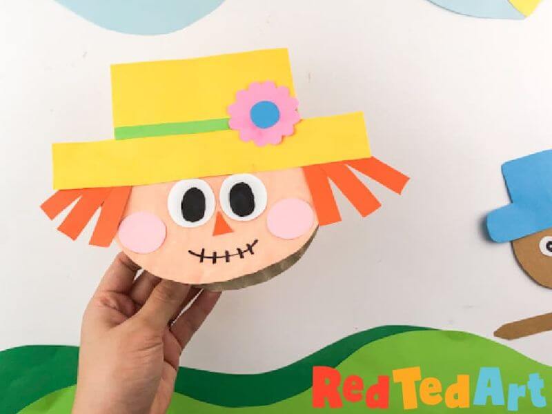 paper plate scarecrow fall crafts
