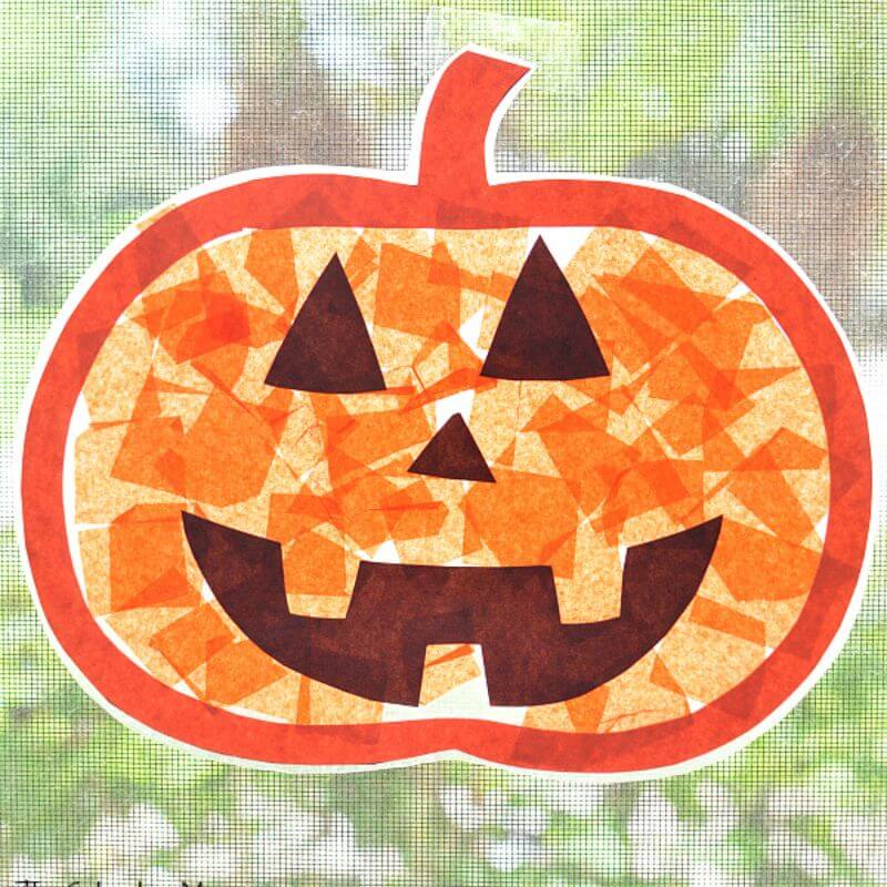 fall crafts and activities for kids pumpkin suncatcher