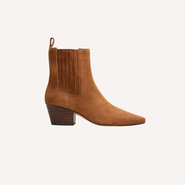 Piper Square-toe Ankle Boots in Suede