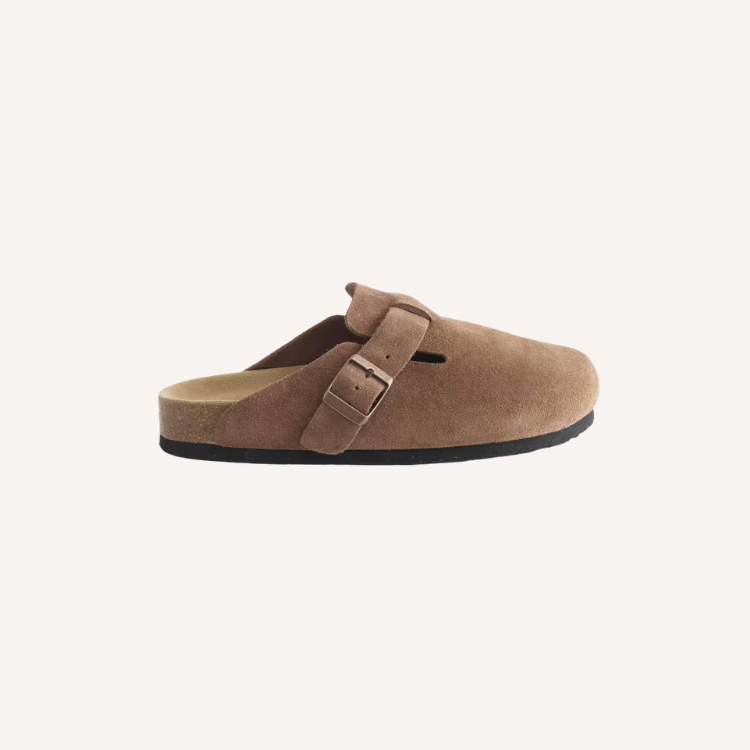 Water Repellent Suede Clog Mule