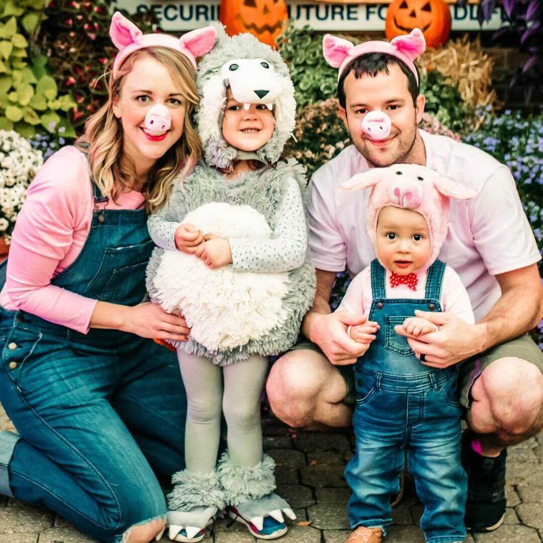 creative three little pigs family costume