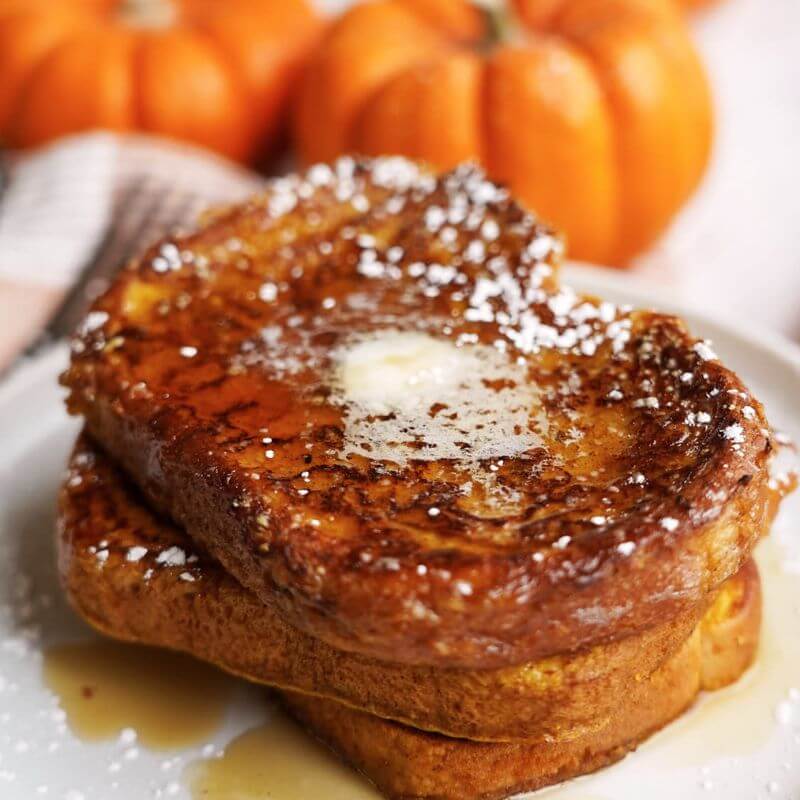 pumpkin pie french toast fall recipes